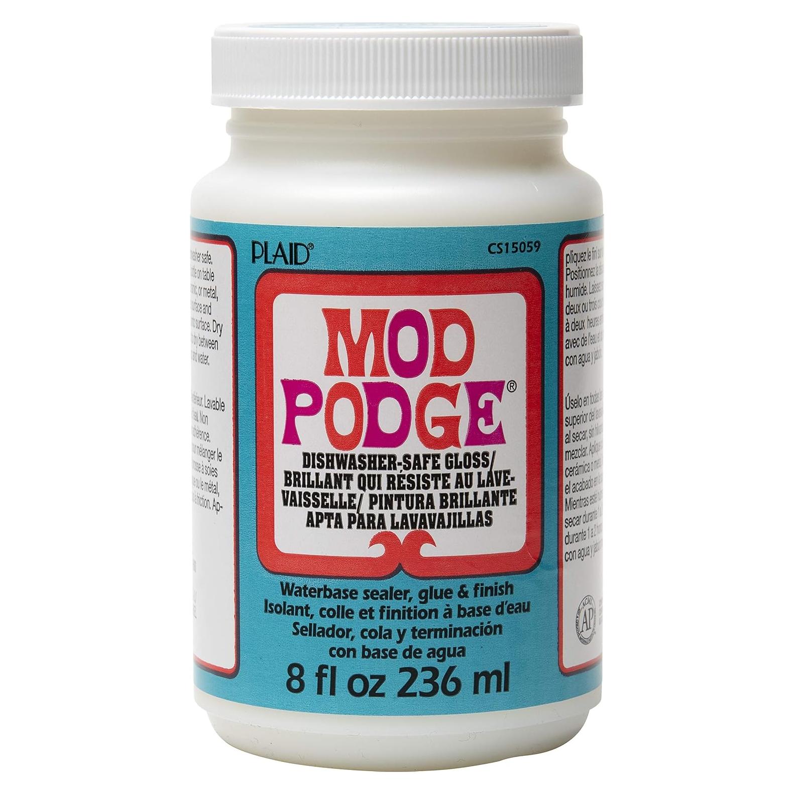 Mod Podge 8 Oz a Prueba de Lavavajillas Brillante - Sellador y Pegamento
