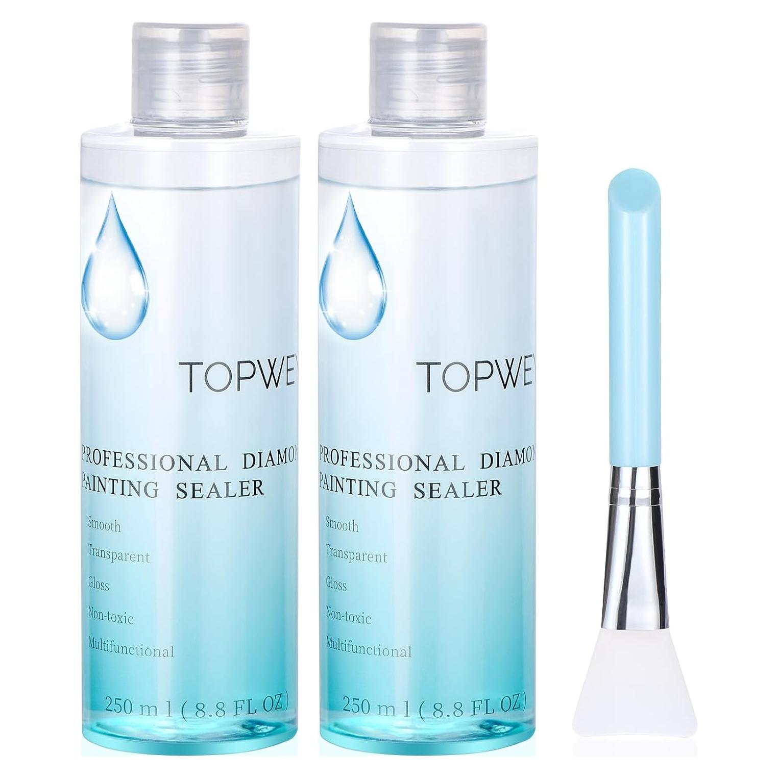 Pegamento para Pintura de Diamantes Topwey 2 x 250 ml Brillo Permanente