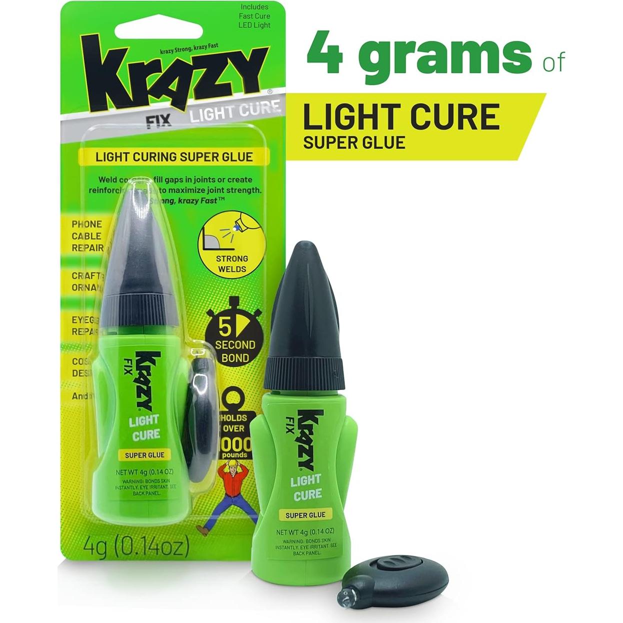 Krazy Fix Pegamento Curativo con Luz LED 4g - Secado Rápido