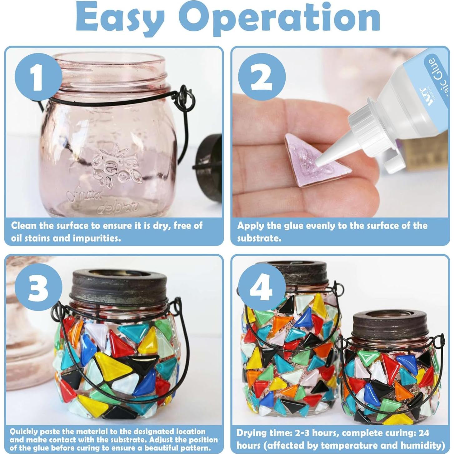 Adhesivo para Mosaicos WAN2TLK 200ml Transparente No Tóxico