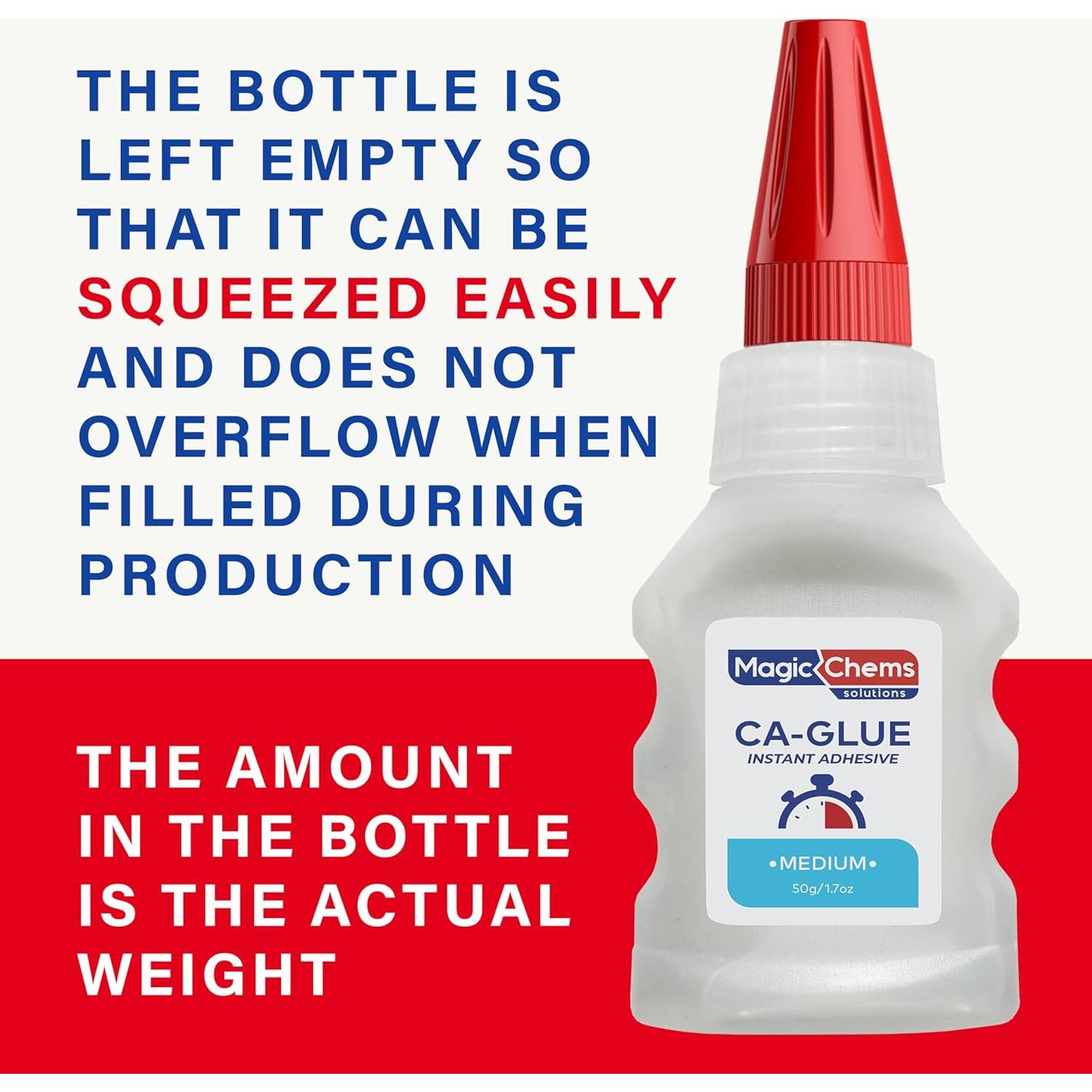 Pegamento CA con Activador Magic Chems 2 Paquetes 48.2 g + 400 ml