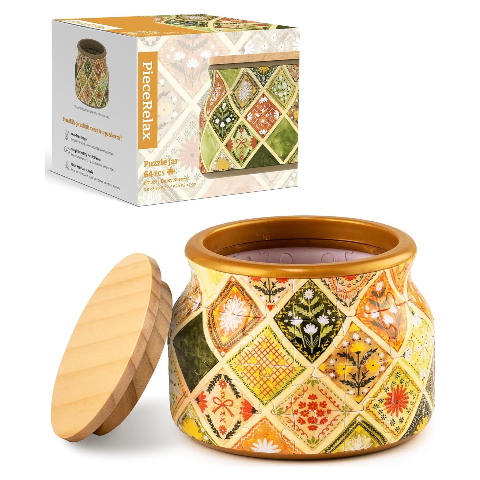 Tarro de Rompecabezas 3D PieceRelax 64 Piezas Daisy Breeze