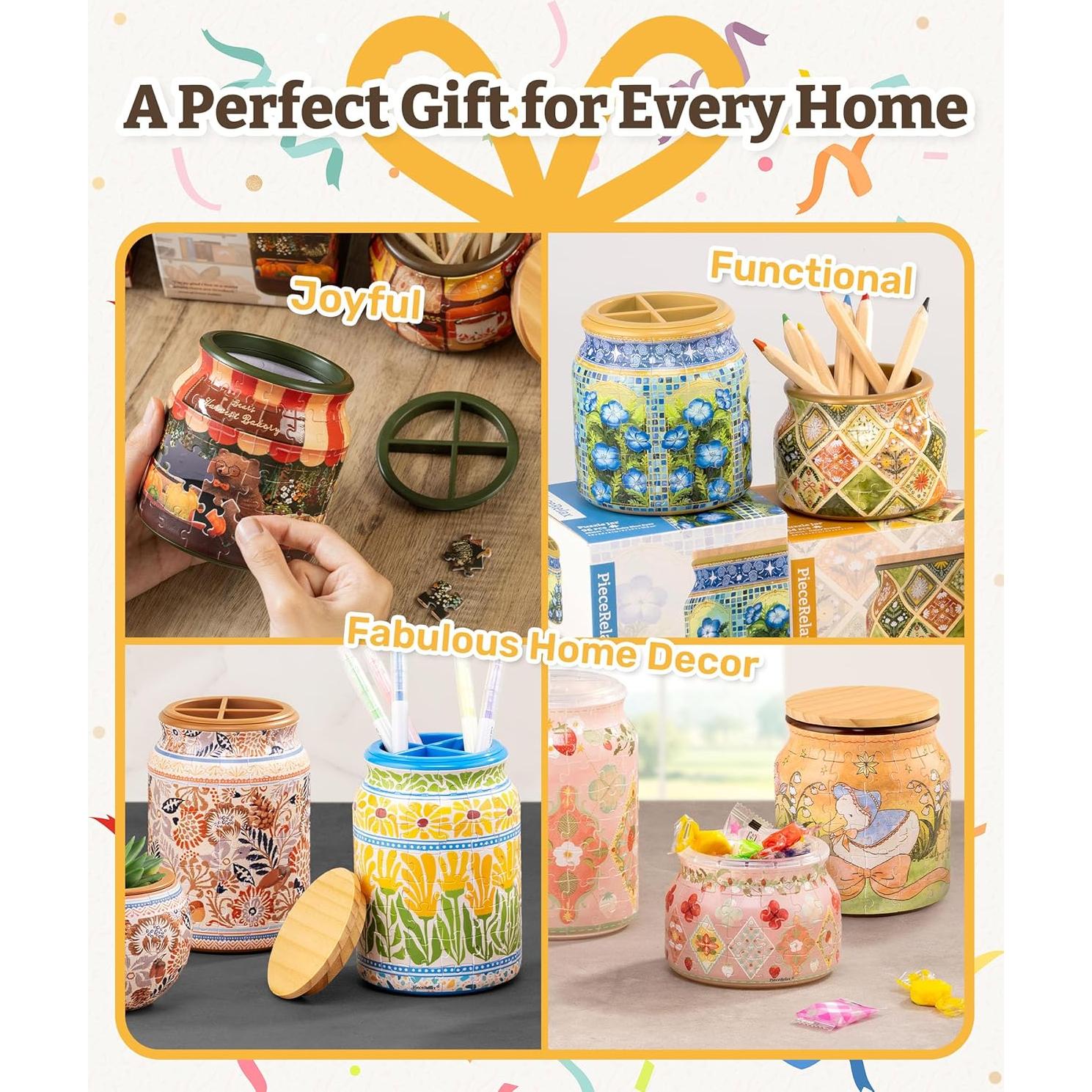 Tarro de Rompecabezas 3D PieceRelax 64 Piezas Daisy Breeze