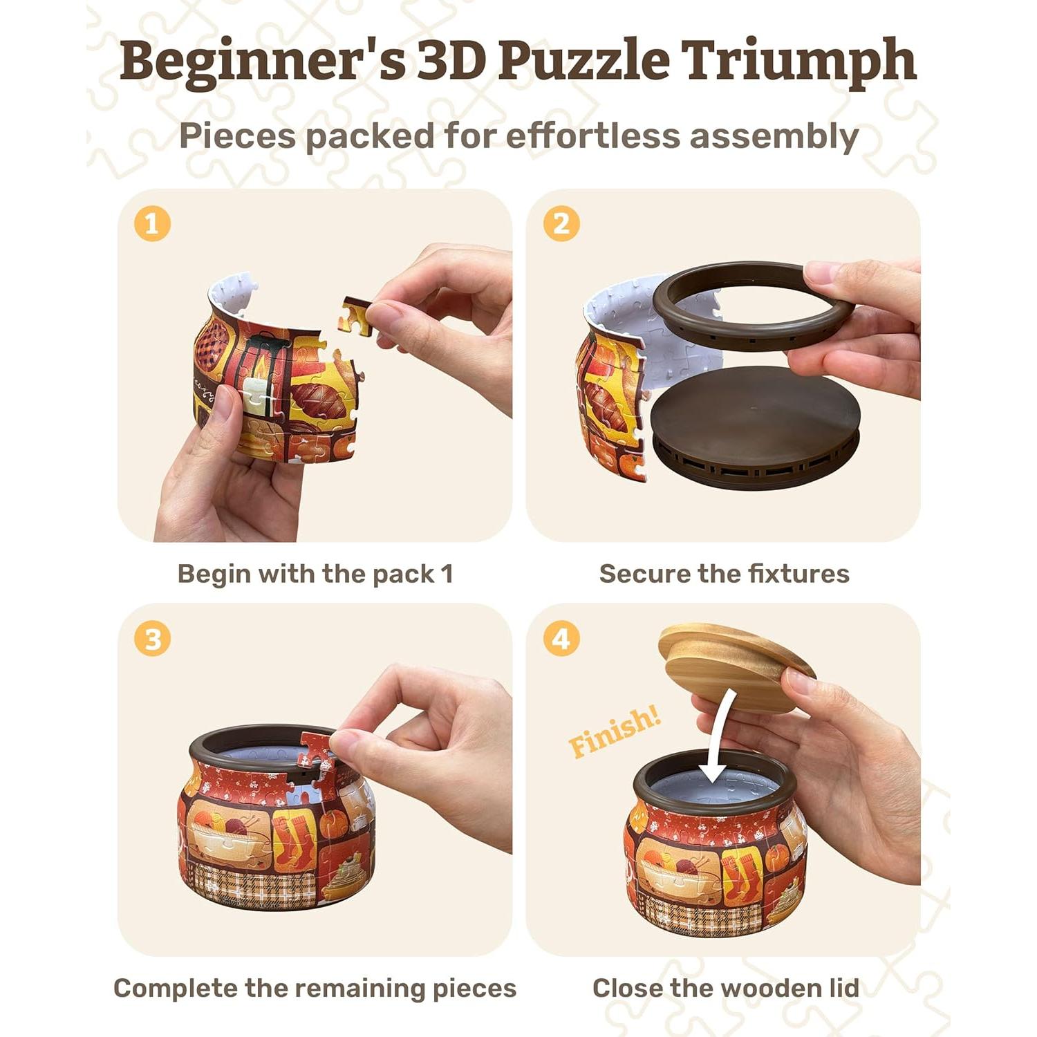 Tarro de Rompecabezas 3D PieceRelax 64 Piezas Daisy Breeze