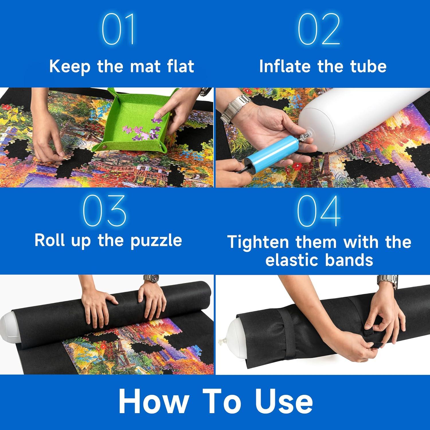 Mat de Rompecabezas Sancallie 130x86 cm con 15 Etiquetas y 6 Bandejas