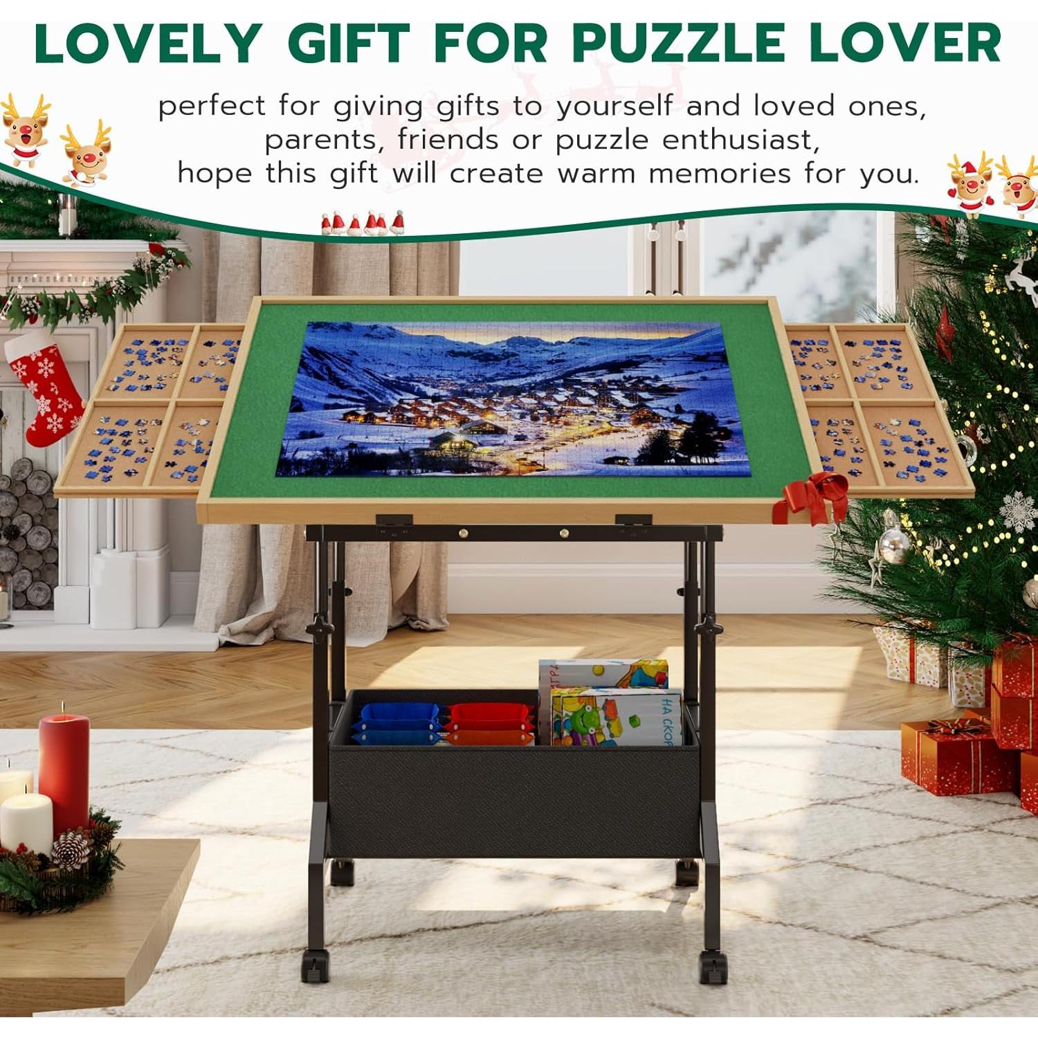 Mesa de Rompecabezas Ajustable UPVERCY con 2 Cajones 1500 Piezas