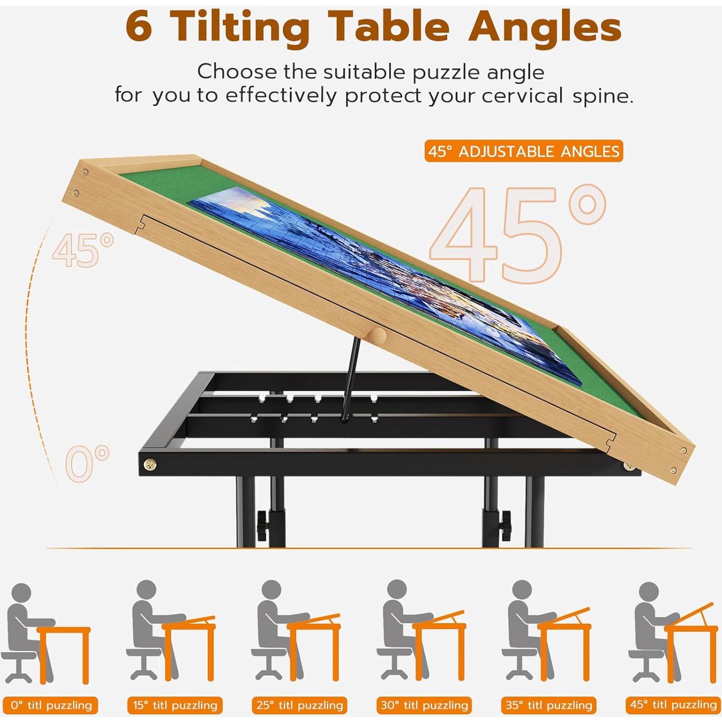 Mesa de Rompecabezas Ajustable UPVERCY con 2 Cajones 1500 Piezas