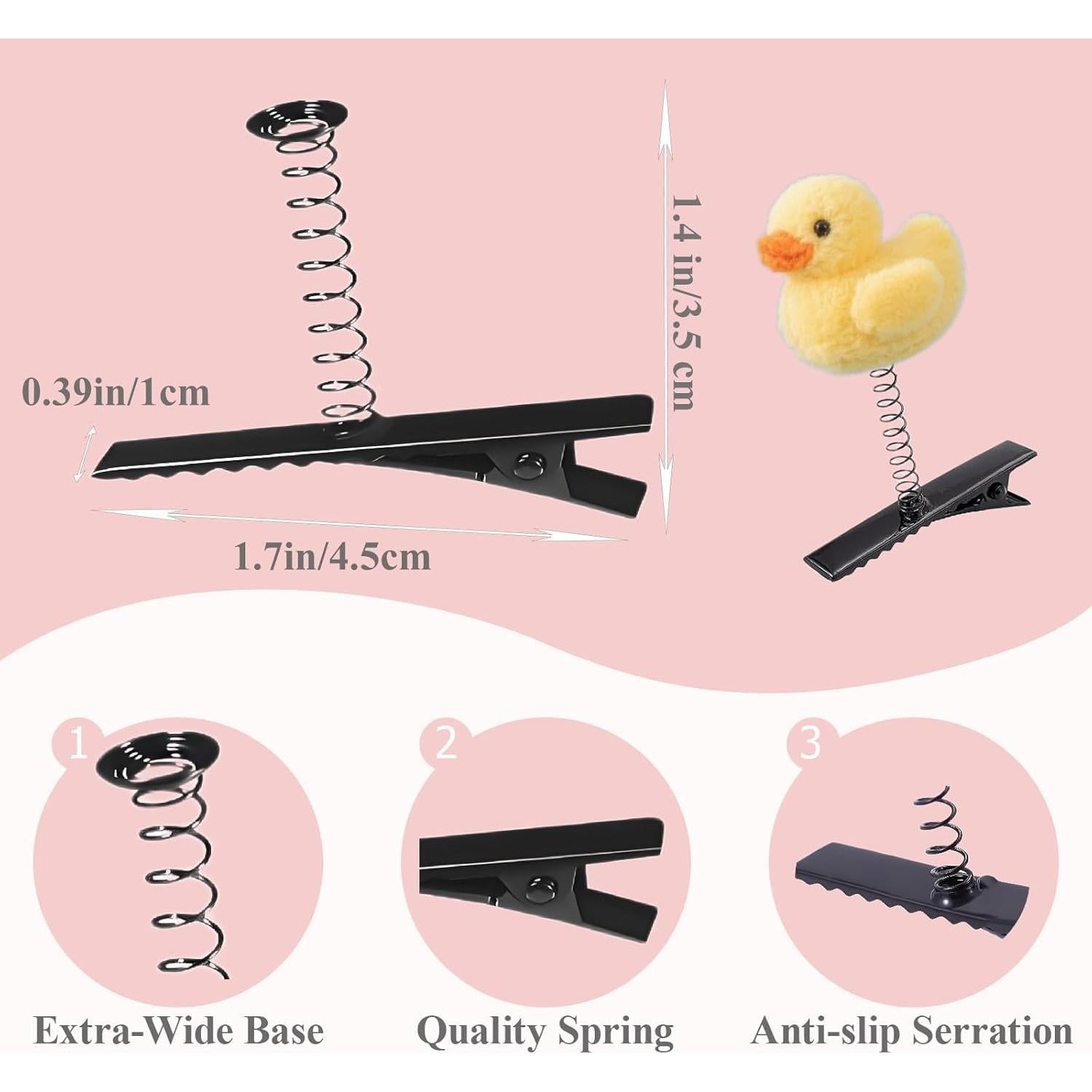 100 Clips de Cabello de Metal Hoceium con Resorte - Pato DIY