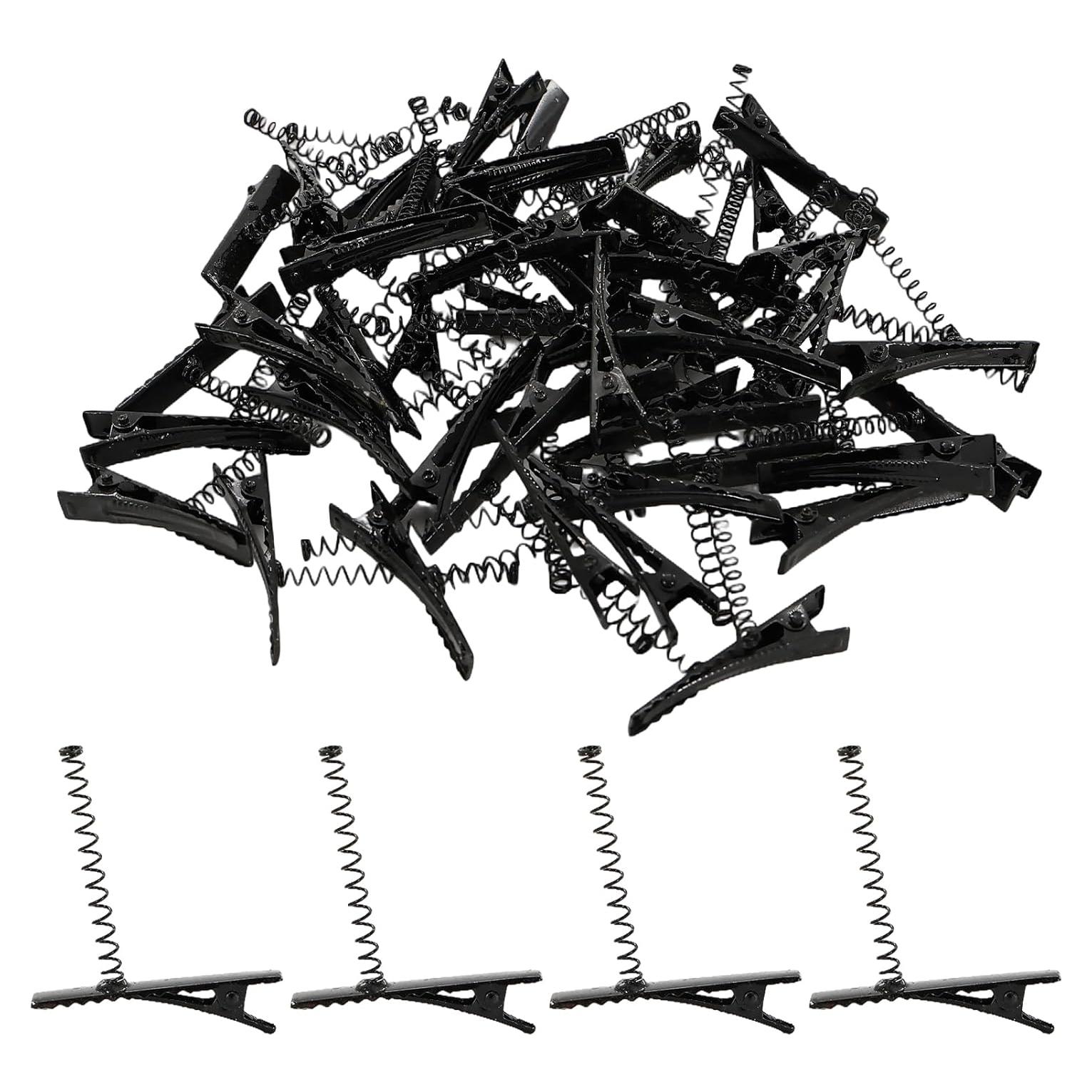 Pinzas para Cabello de Pico de Pato Metal 60 Pcs Negro ISTOOLCO