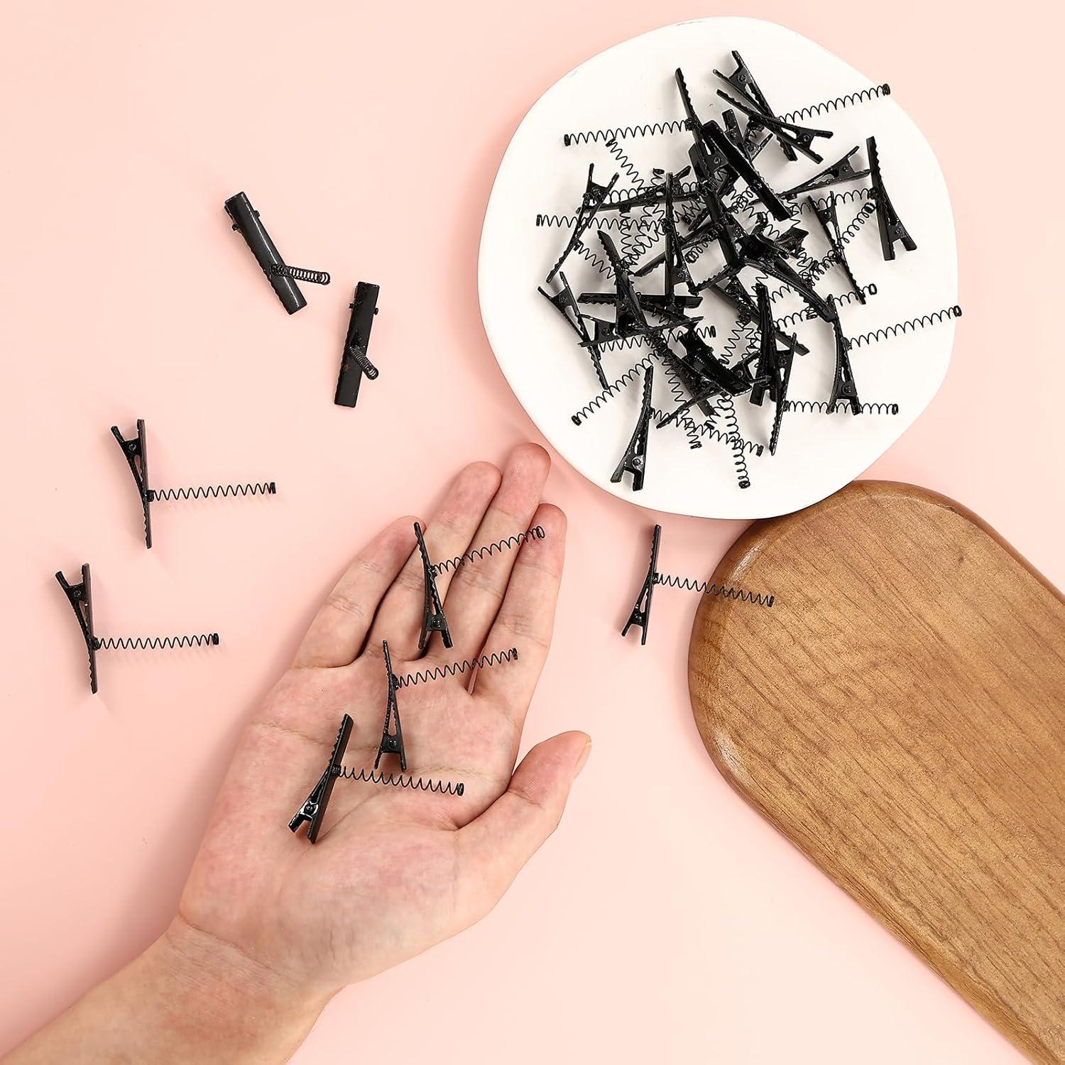 Pinzas para Cabello de Pico de Pato Metal 60 Pcs Negro ISTOOLCO