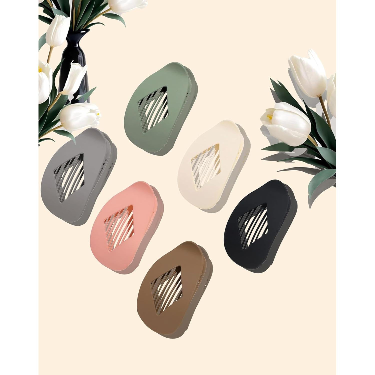 Paquete de 6 Clips de Pelo Planos Antideslizantes - Neutros