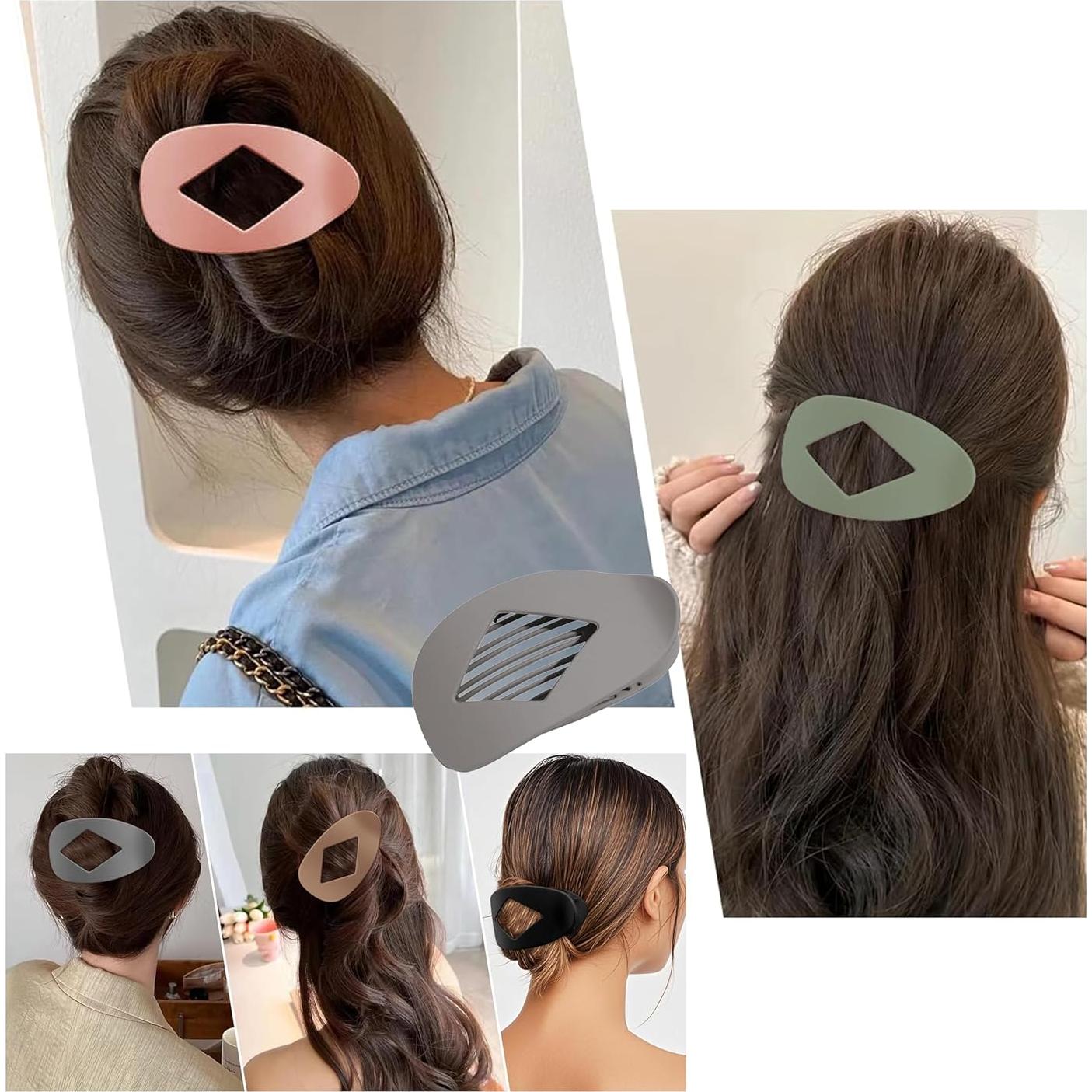 Paquete de 6 Clips de Pelo Planos Antideslizantes - Neutros