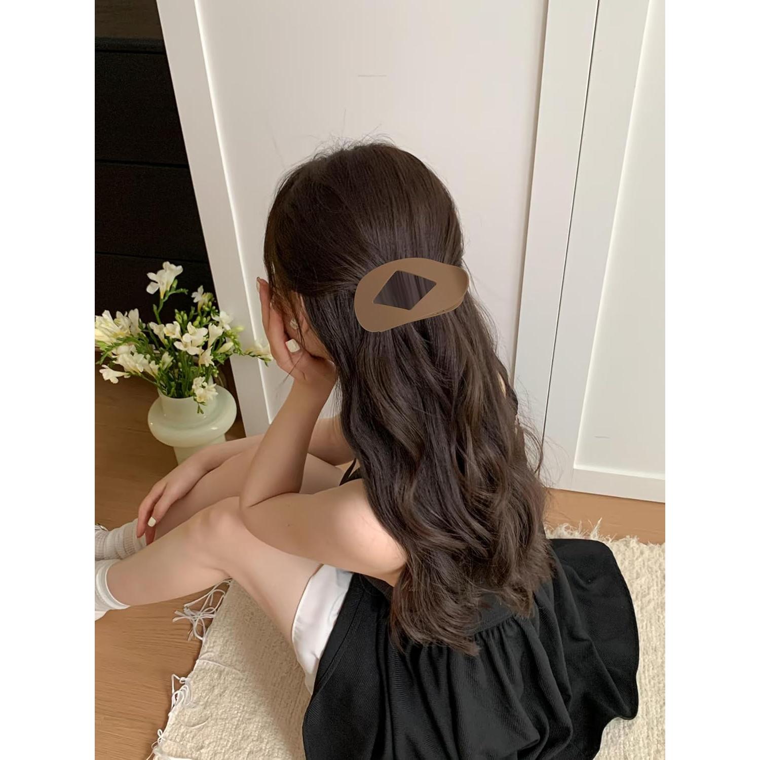 Paquete de 6 Clips de Pelo Planos Antideslizantes - Neutros