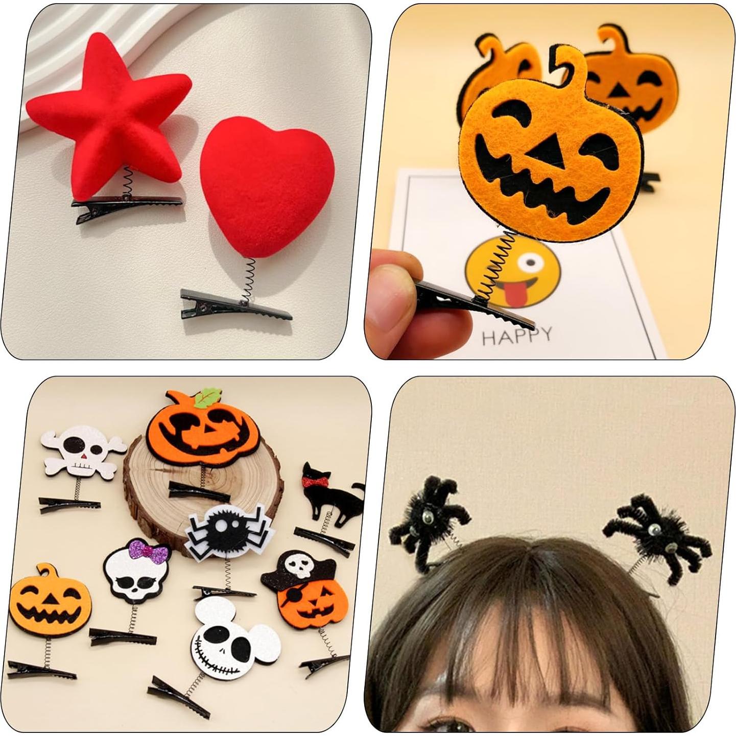 50 Clips de Pelo de Metal Negro Bremorou para DIY 4x3.4cm