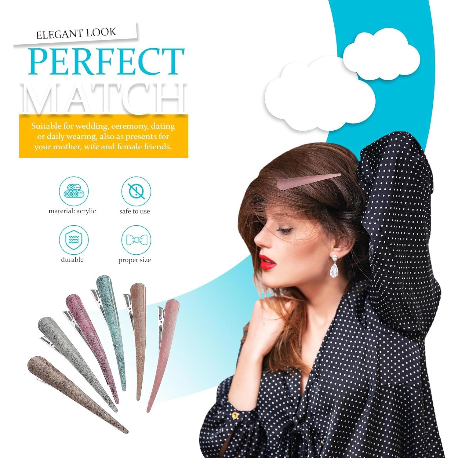 Pinzas para el cabello de pico de pato Minkissy - 6 piezas decorativas