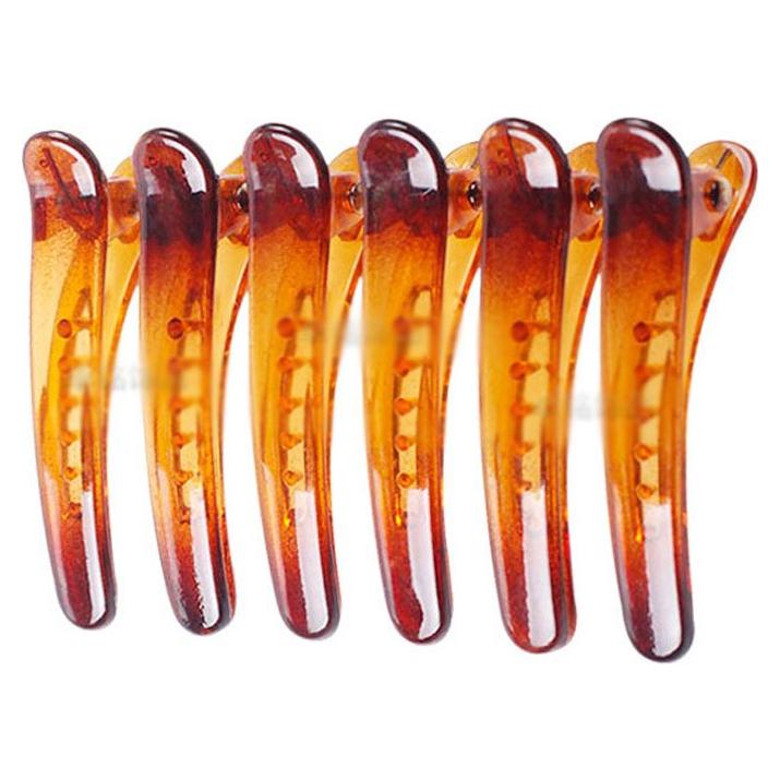 12 Clips de Pelo de Metal y Plástico Marrón Suoirblss 4.9cm