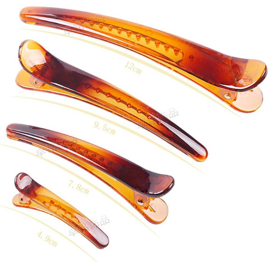 12 Clips de Pelo de Metal y Plástico Marrón Suoirblss 4.9cm