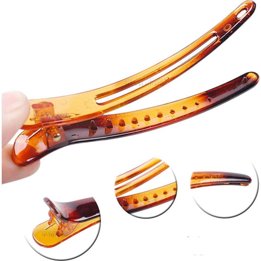 12 Clips de Pelo de Metal y Plástico Marrón Suoirblss 4.9cm