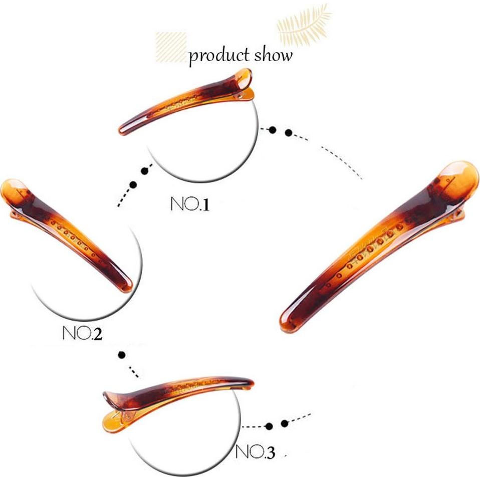 12 Clips de Pelo de Metal y Plástico Marrón Suoirblss 4.9cm