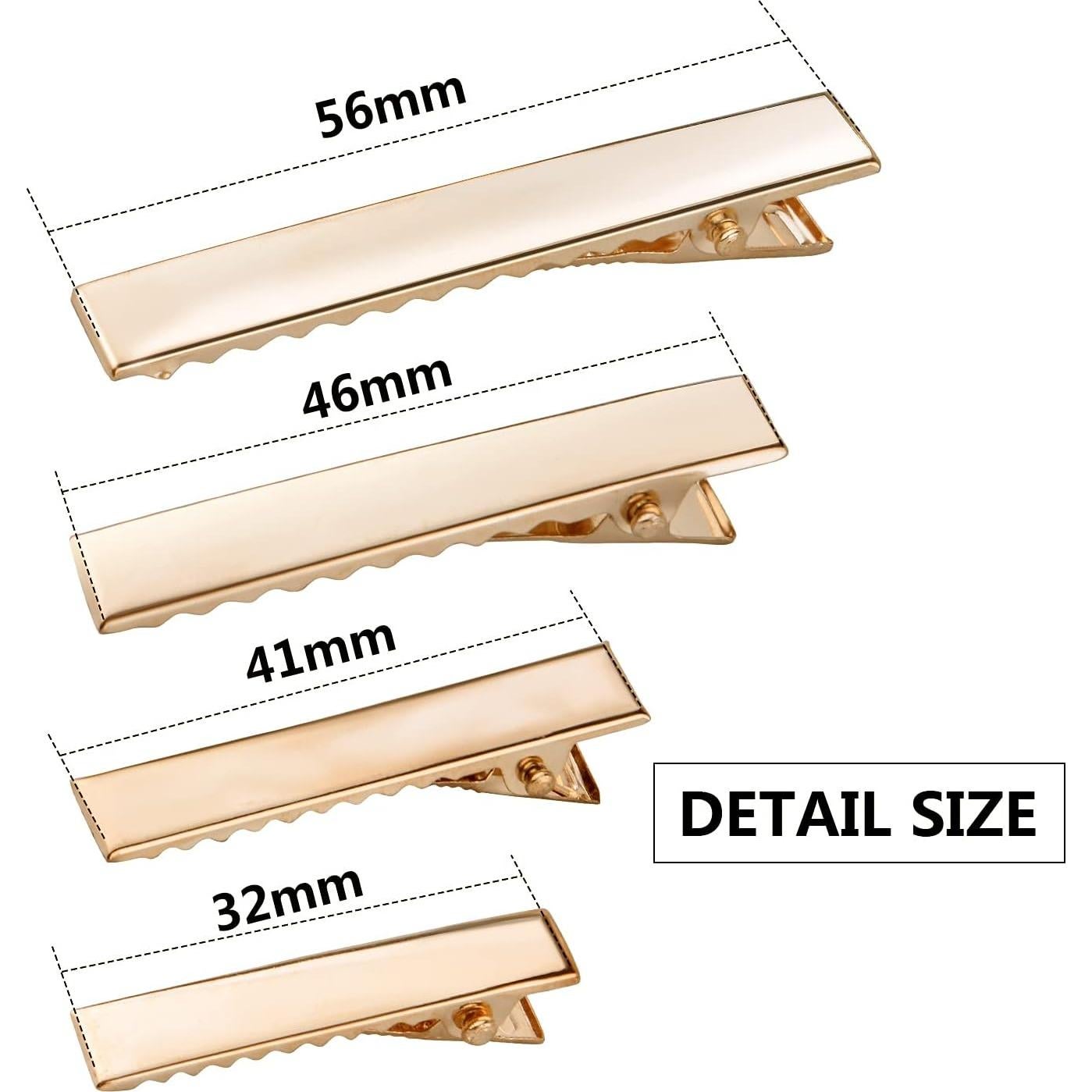 Pinzas para Cabello Tipo Pato Doradas BronaGrand - 120 Piezas