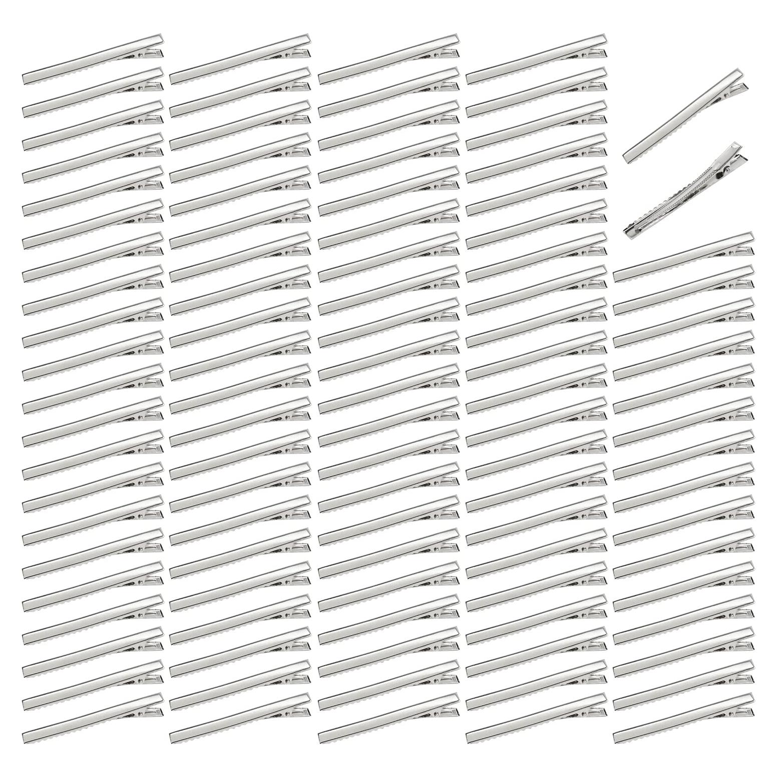 Clips de Pelo Metálicos Cocodrilo Lawie 75mm Plata - Paquete 100