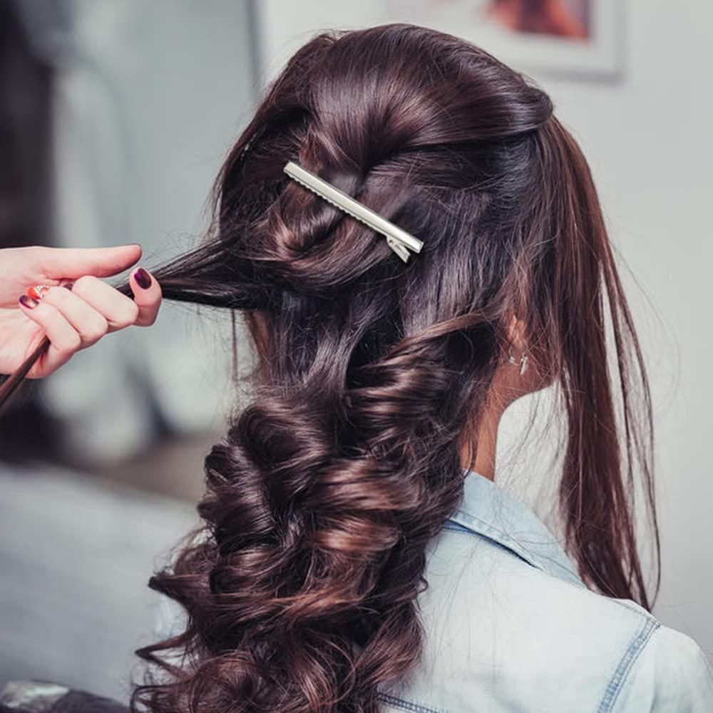 Clips de Pelo Metálicos Cocodrilo Lawie 75mm Plata - Paquete 100