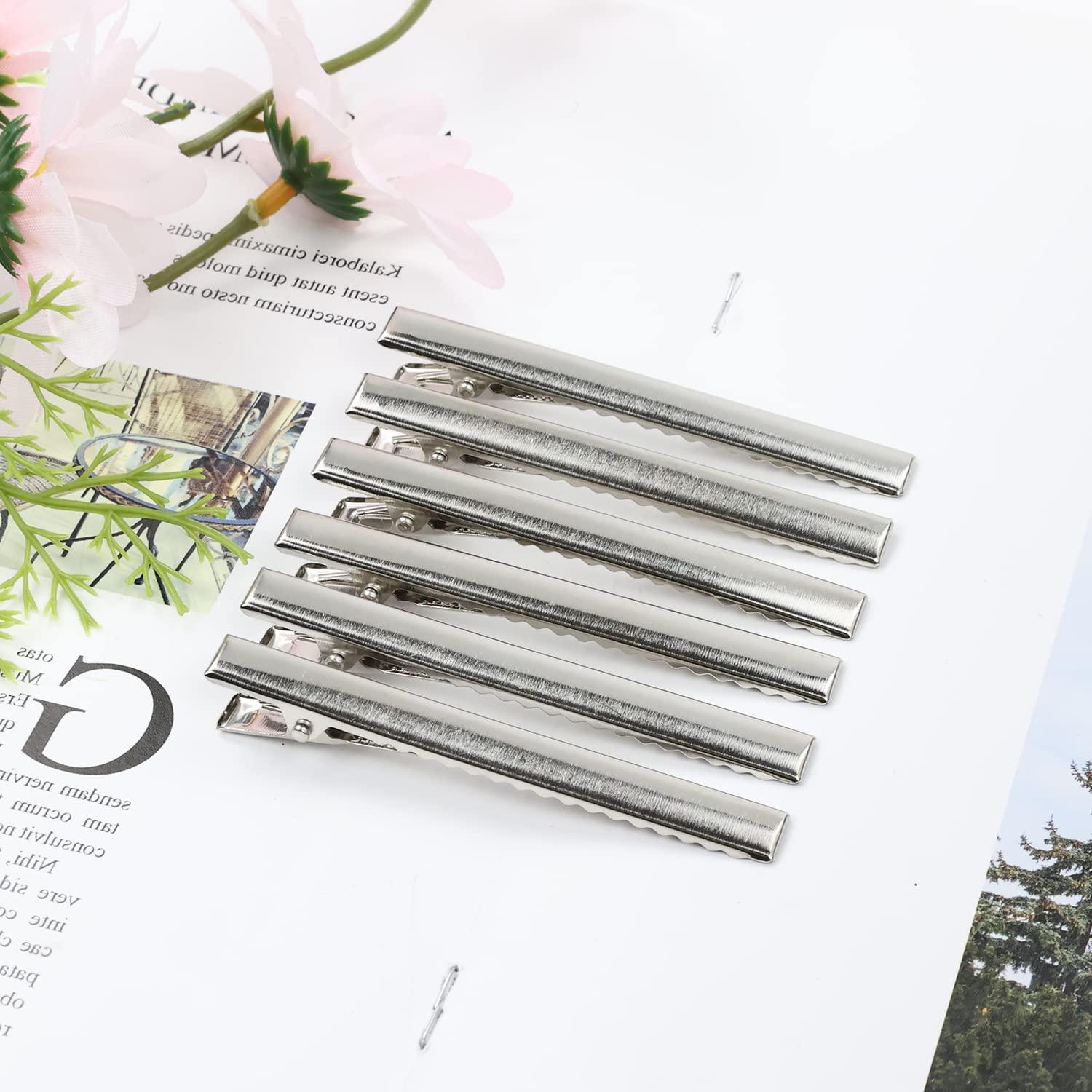 Clips de Pelo Metálicos Cocodrilo Lawie 75mm Plata - Paquete 100