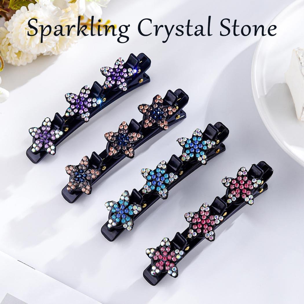 Clip de Pelo Brillante Trenzado 4 Pcs Outyua