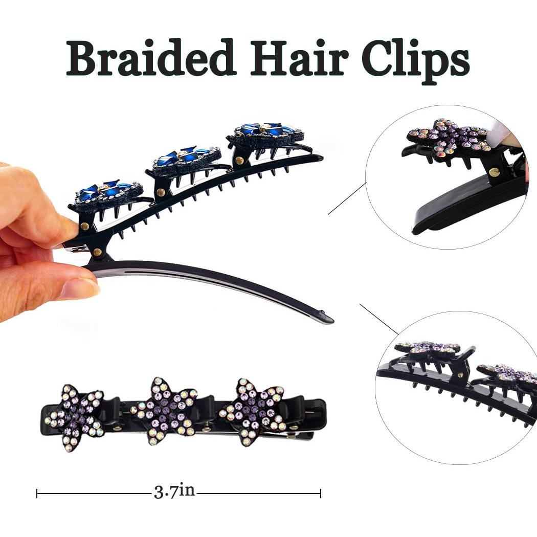 Clip de Pelo Brillante Trenzado 4 Pcs Outyua