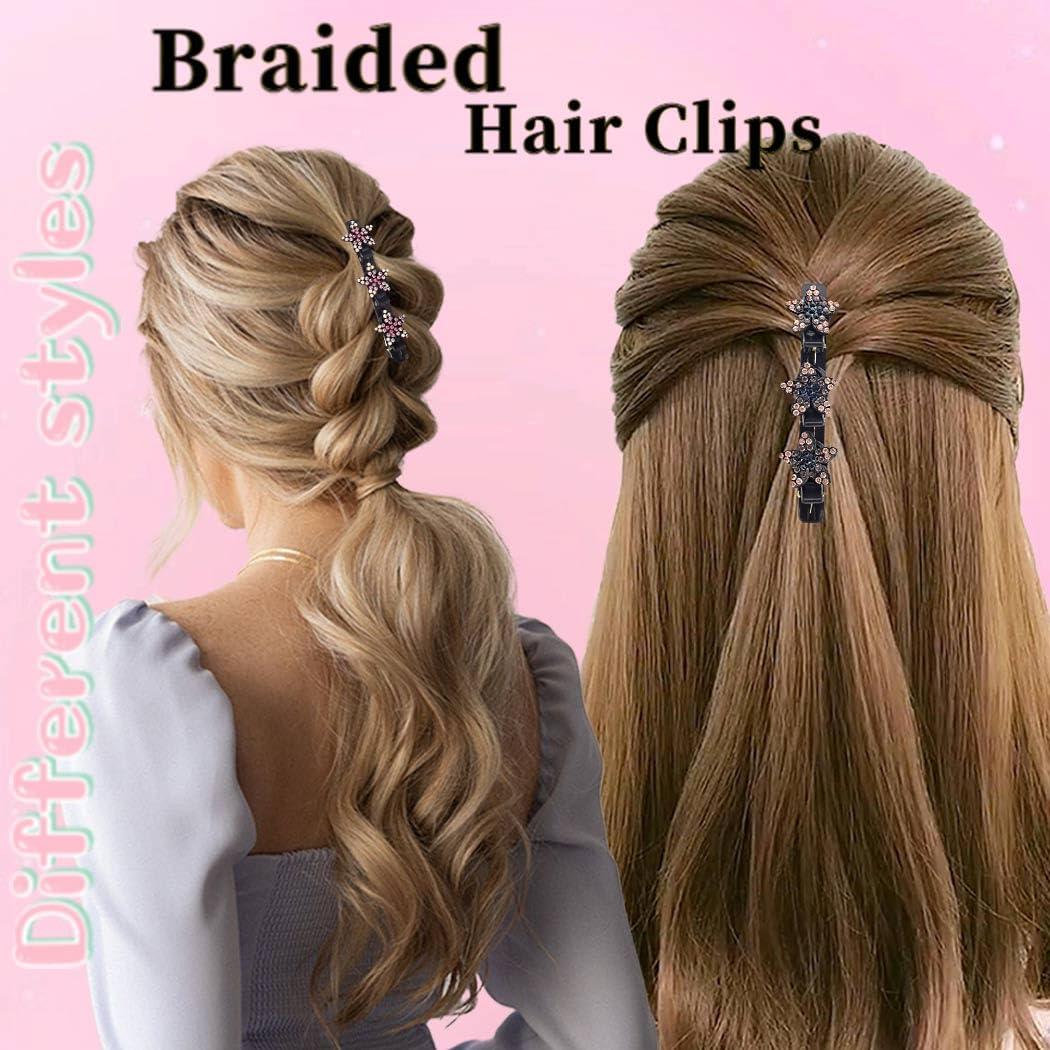 Clip de Pelo Brillante Trenzado 4 Pcs Outyua
