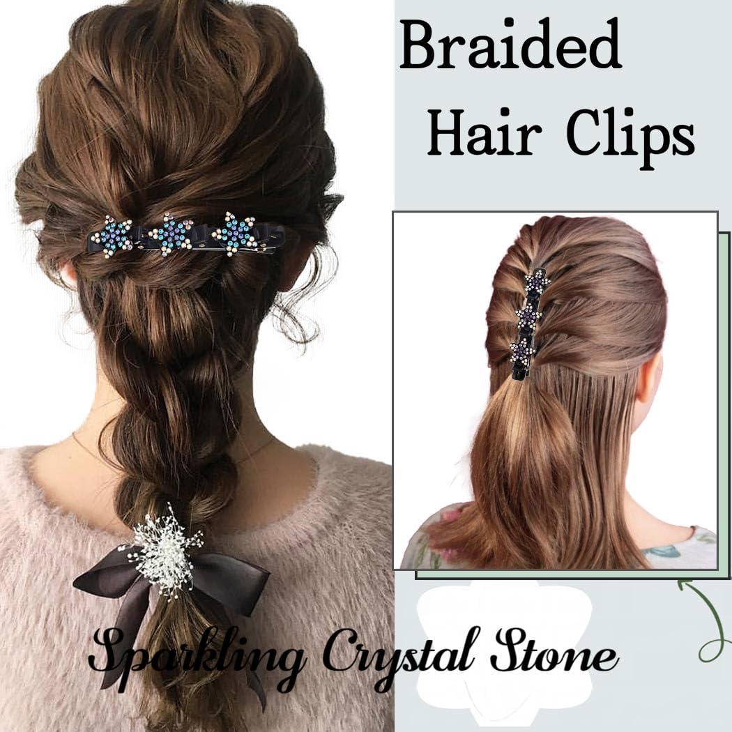 Clip de Pelo Brillante Trenzado 4 Pcs Outyua