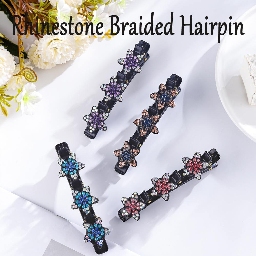 Clip de Pelo Brillante Trenzado 4 Pcs Outyua