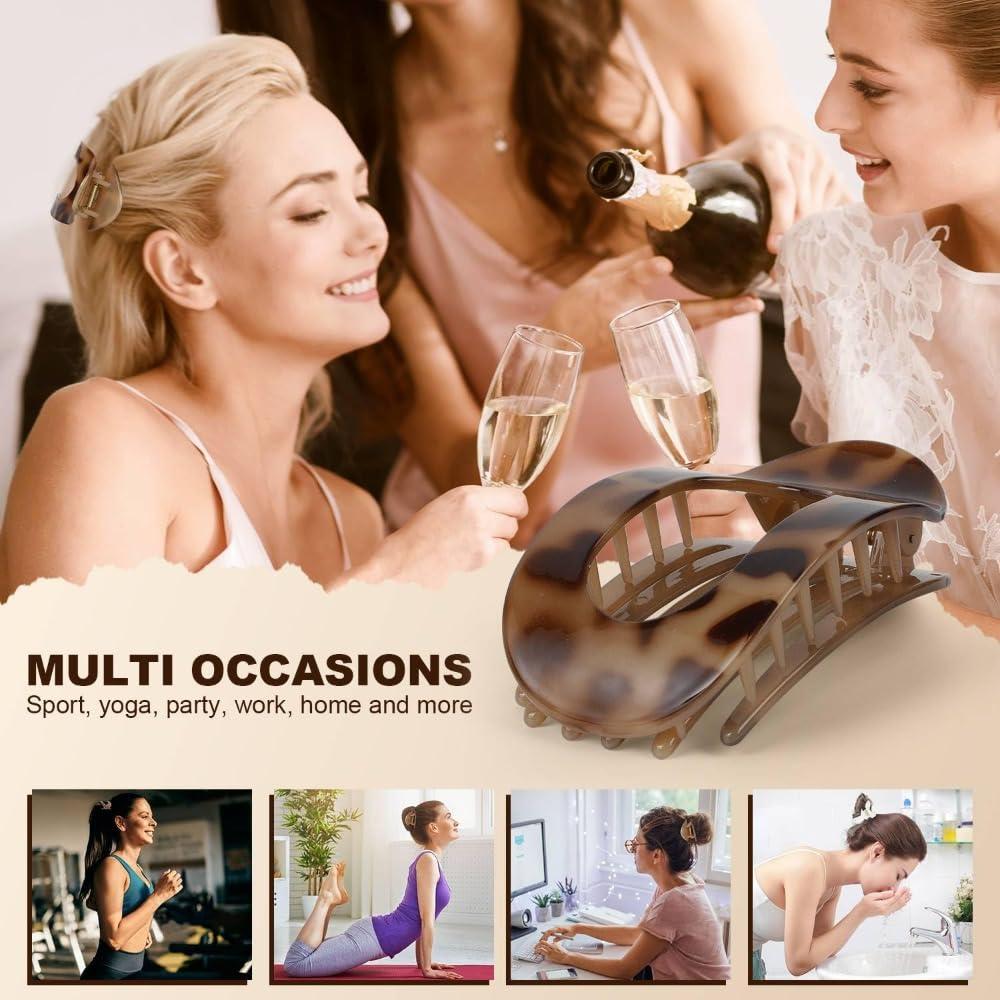 Clips de Pelo Duckbill Fldhav para Cabello Grueso 4PCS Rombo