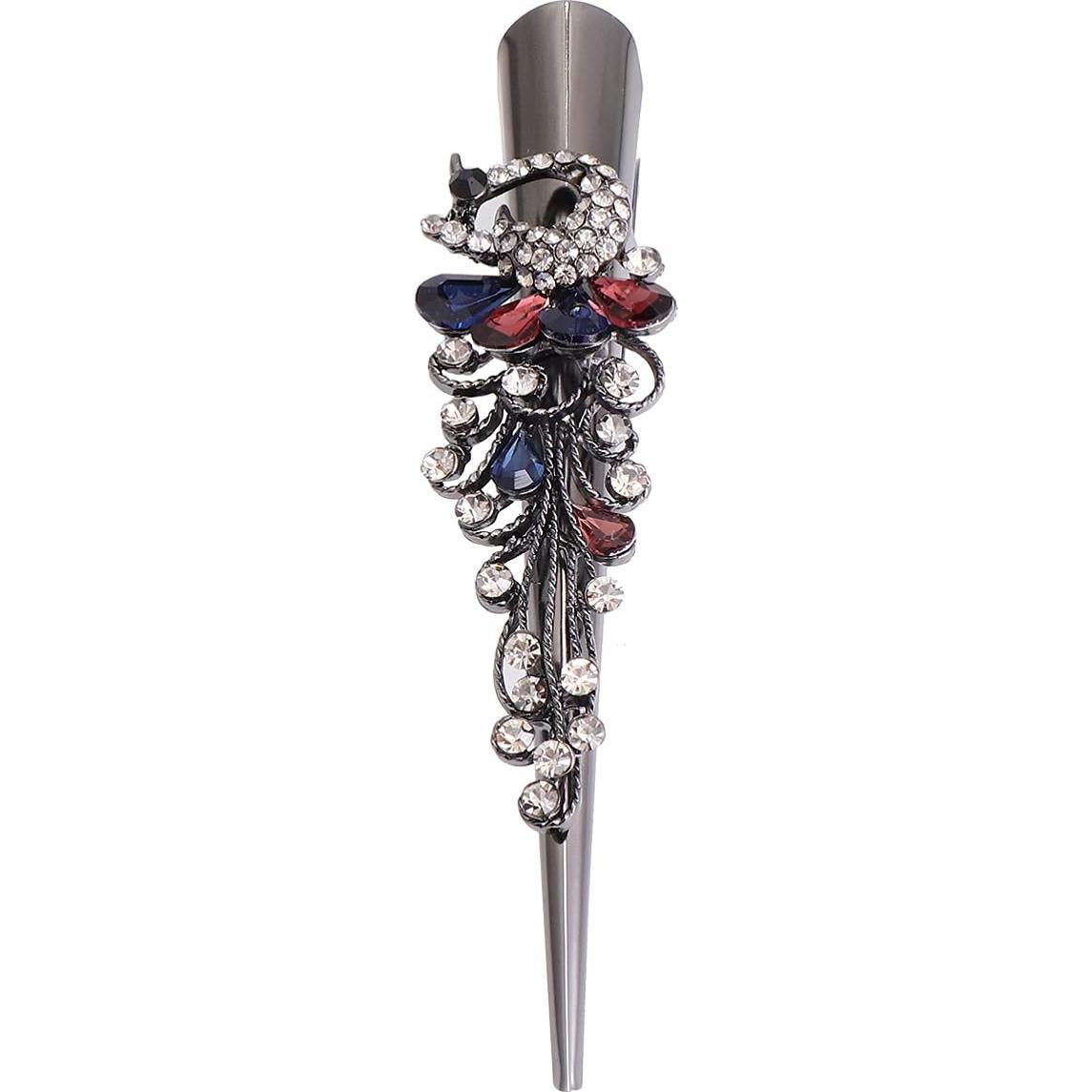 Pinzas para el cabello Lurrose de metal con rhinestones 2PC