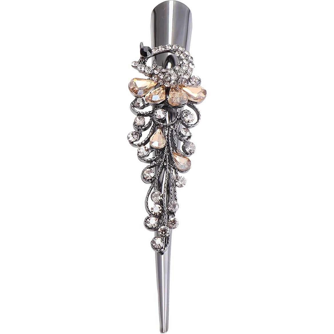 Pinzas para el cabello Lurrose de metal con rhinestones 2PC