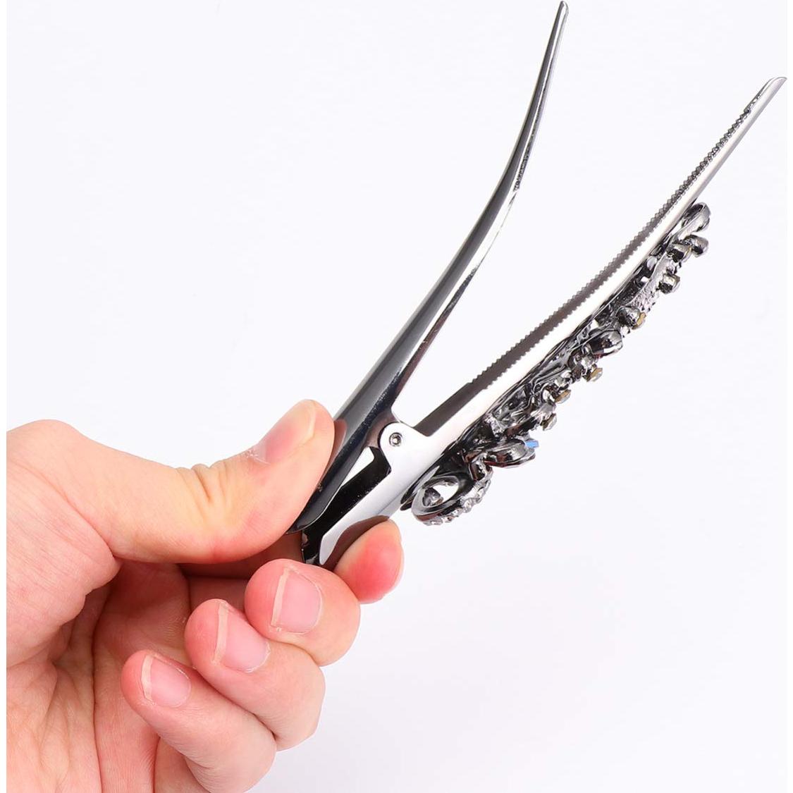 Pinzas para el cabello Lurrose de metal con rhinestones 2PC