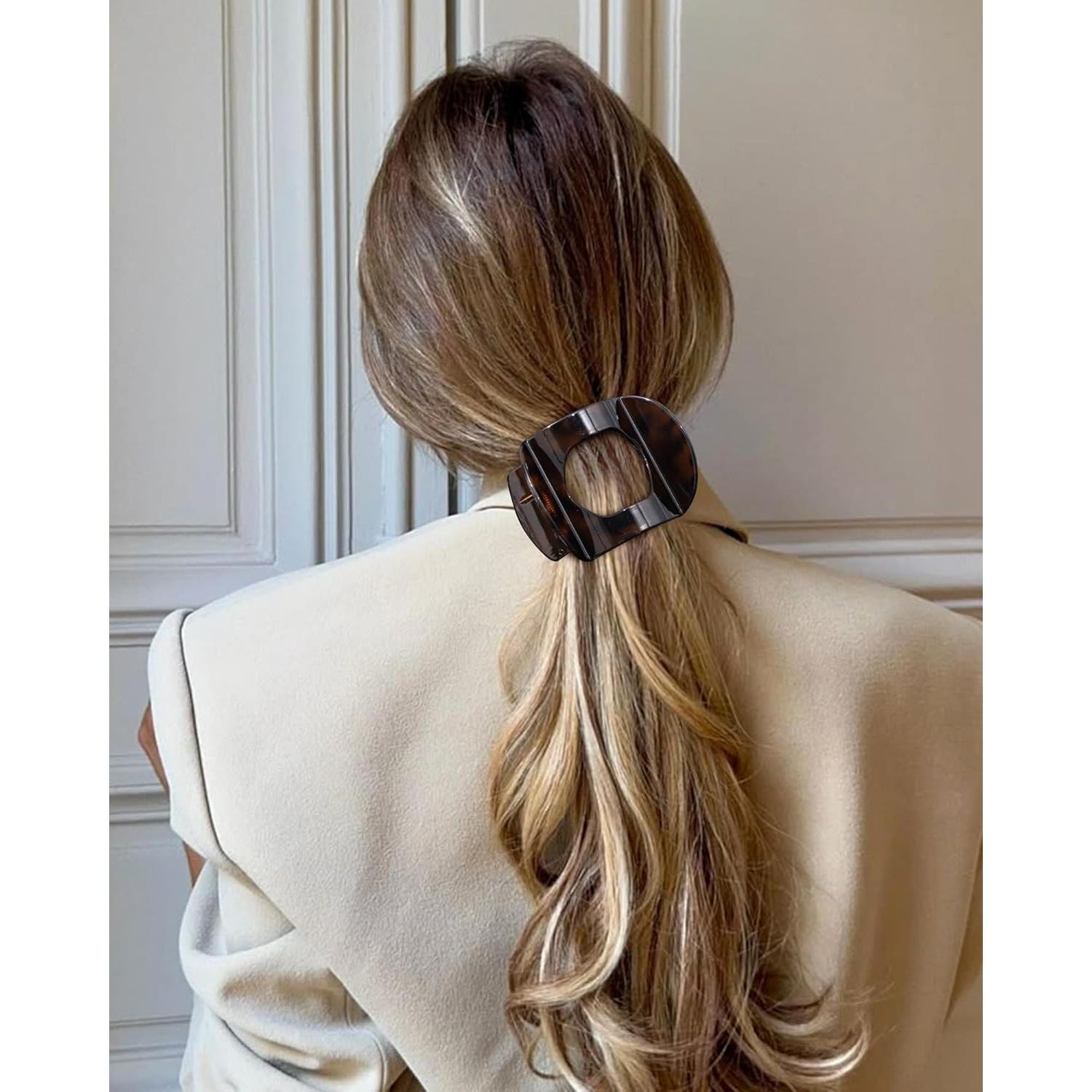 6 Clips de Pelo Franceses Planos Leopardo - Fuerte Sujeción