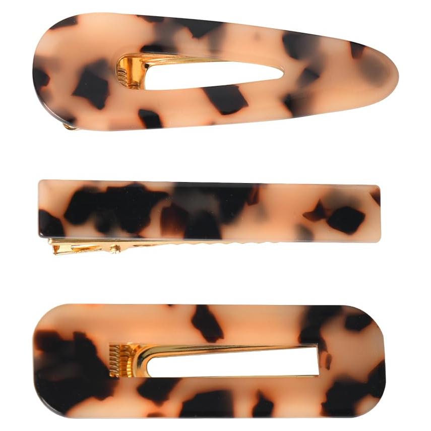 Juego de 3 Pinzas de Cabello de Acetato Ancnoz - Estilo Retro