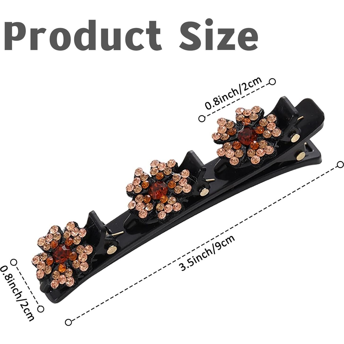 Set de 8 Clips para el Cabello Trenzados XIACIBDUS con Strass