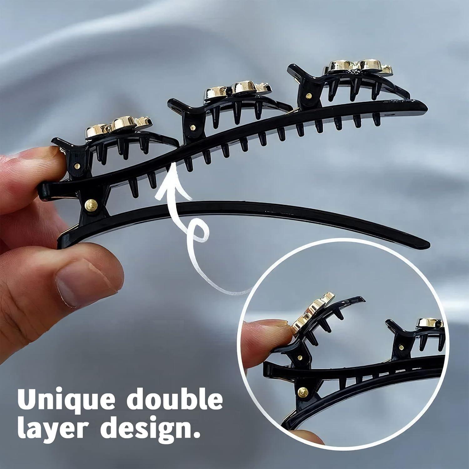 Set de 8 Clips para el Cabello Trenzados XIACIBDUS con Strass