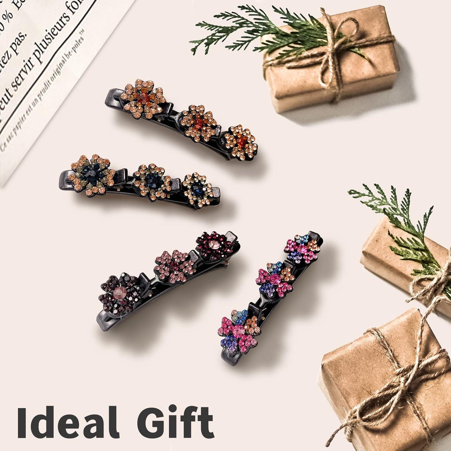 Set de 8 Clips para el Cabello Trenzados XIACIBDUS con Strass