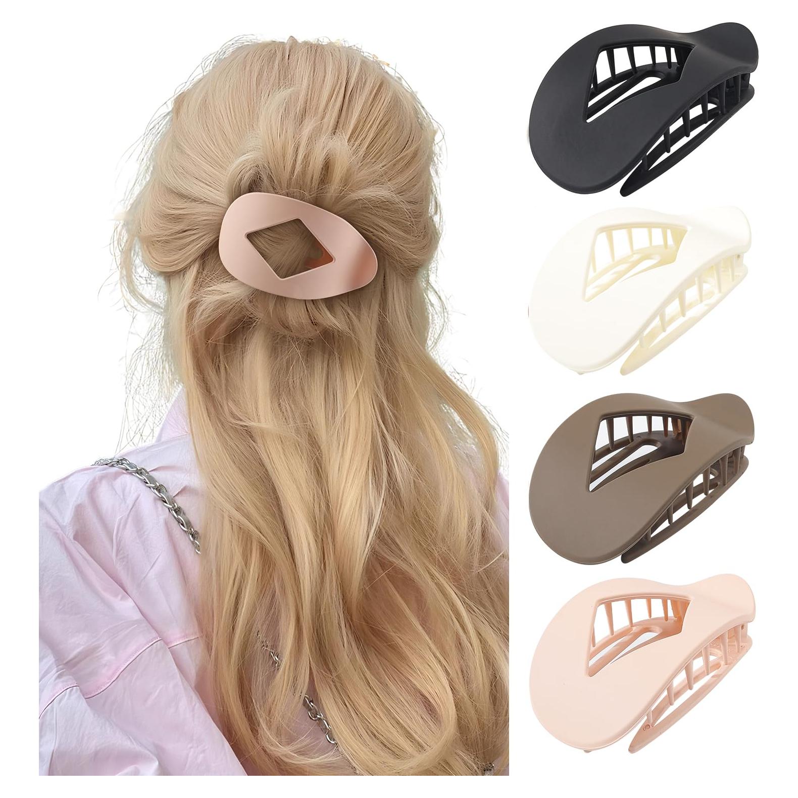 Pinza de Pelo Ergonómica Antideslizante 4 Piezas - Estilo Leopardo