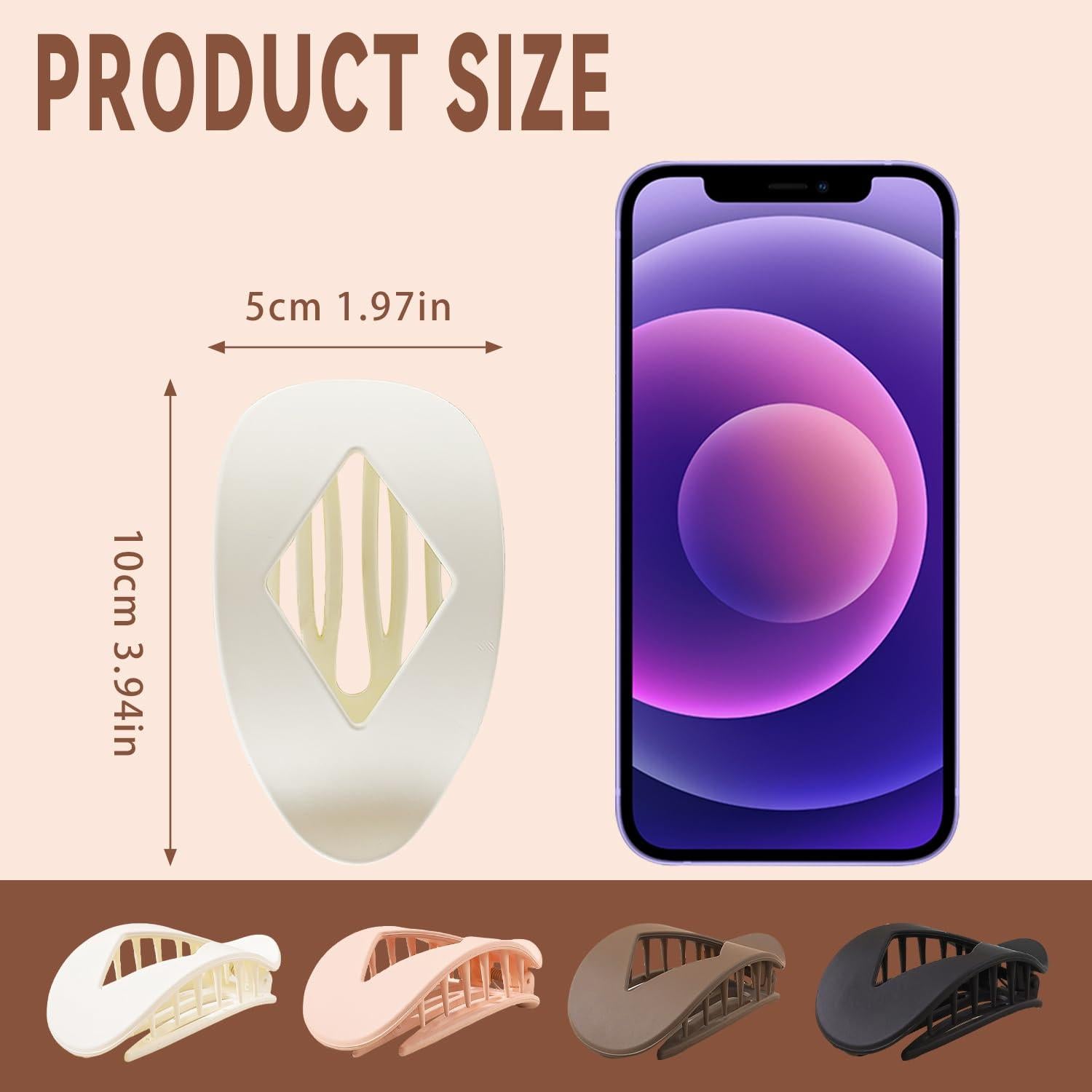 Pinza de Pelo Ergonómica Antideslizante 4 Piezas - Estilo Leopardo