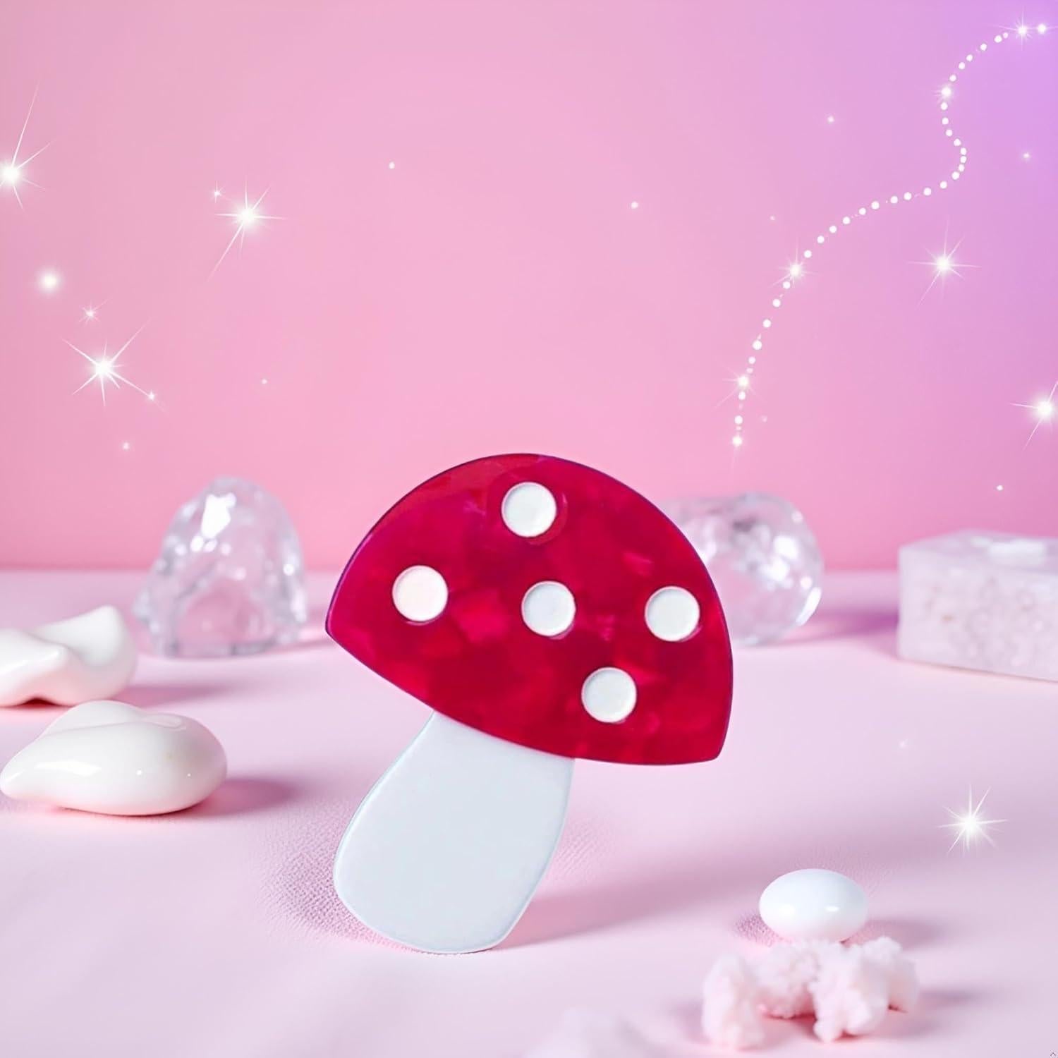 Clip para el cabello creativo SquarezhenBo - Acetato rojo