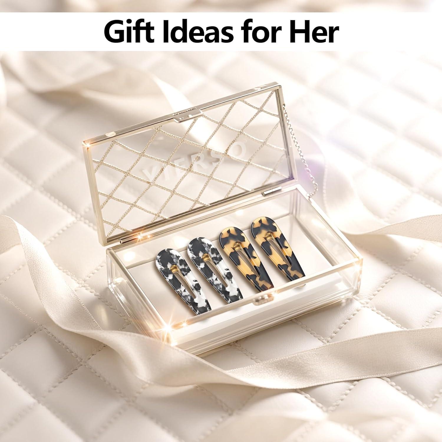 Pinzas para el cabello YIERSO de acetato negro 4 unidades