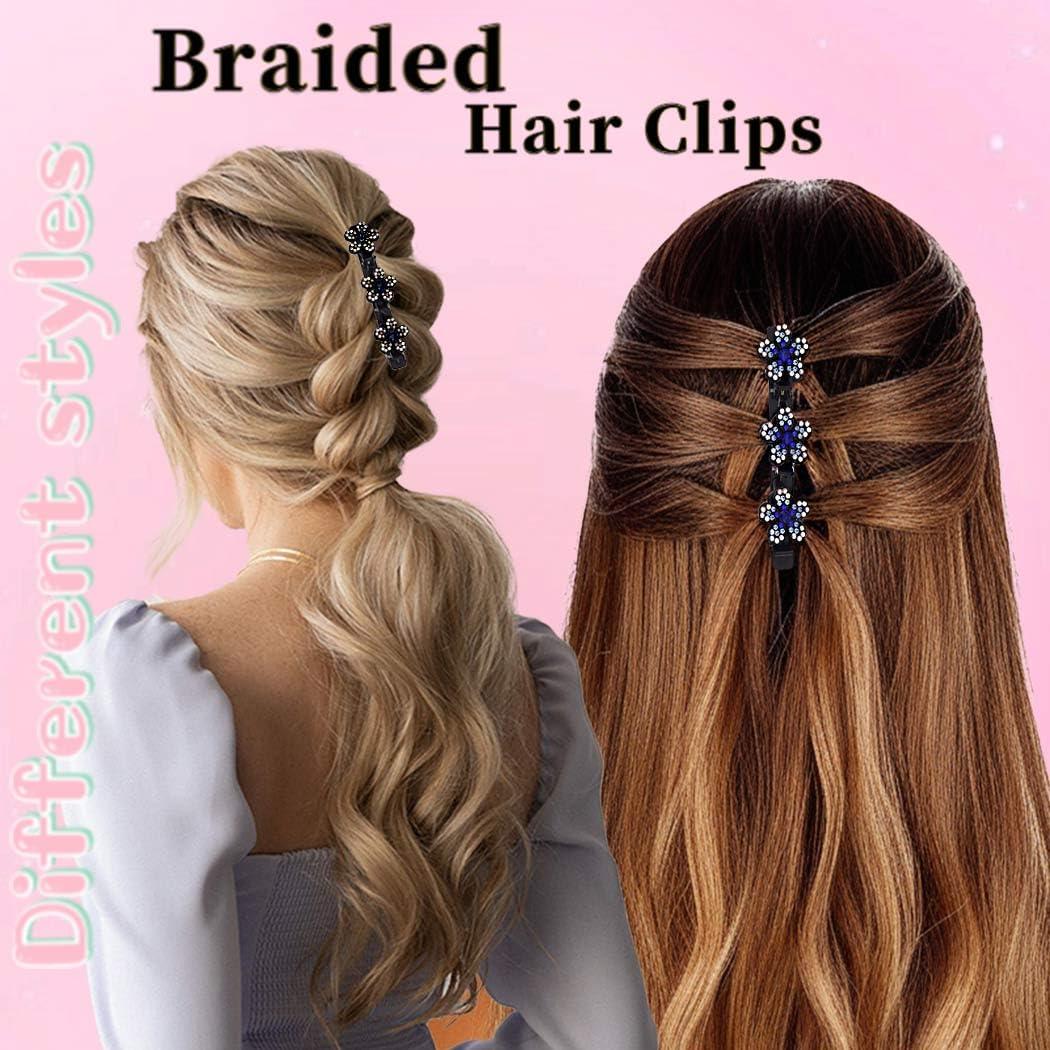 Clip para Cabello Trenzado Outyua con Strass - 4 Piezas