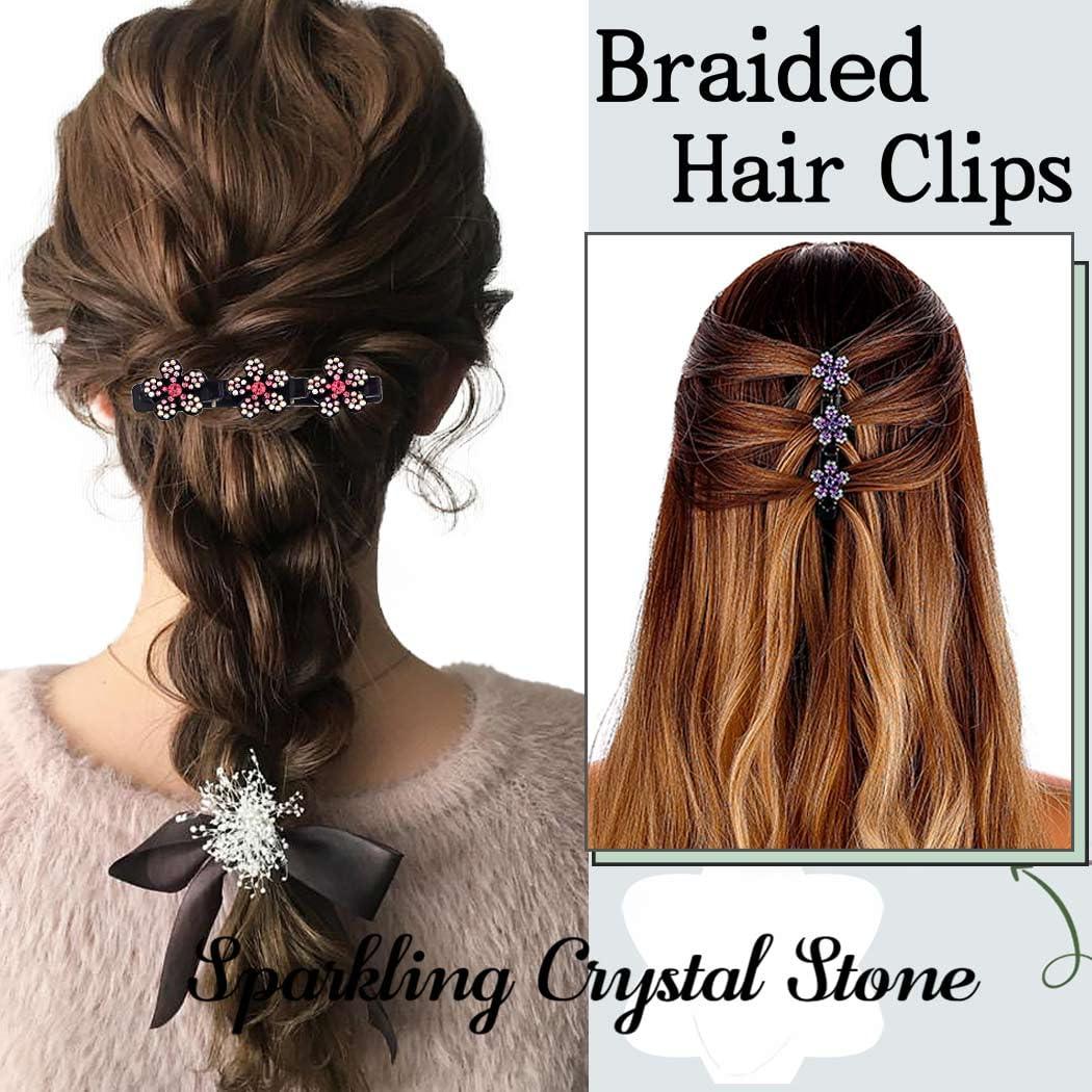 Clip para Cabello Trenzado Outyua con Strass - 4 Piezas