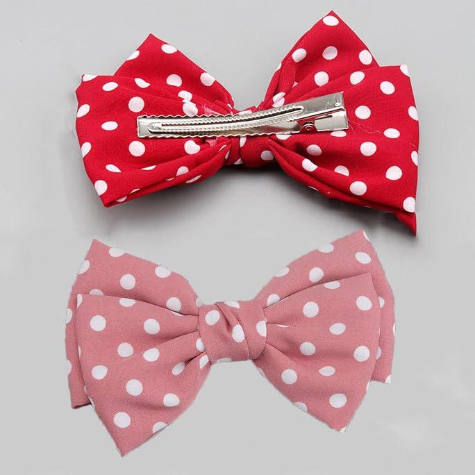 Clip de cabello con lazo de lunares Besaleck - Khaki