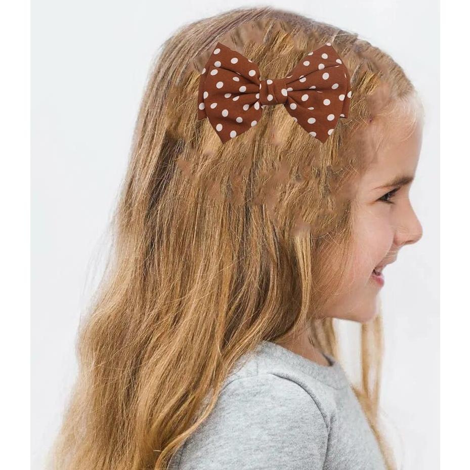 Clip de cabello con lazo de lunares Besaleck - Khaki