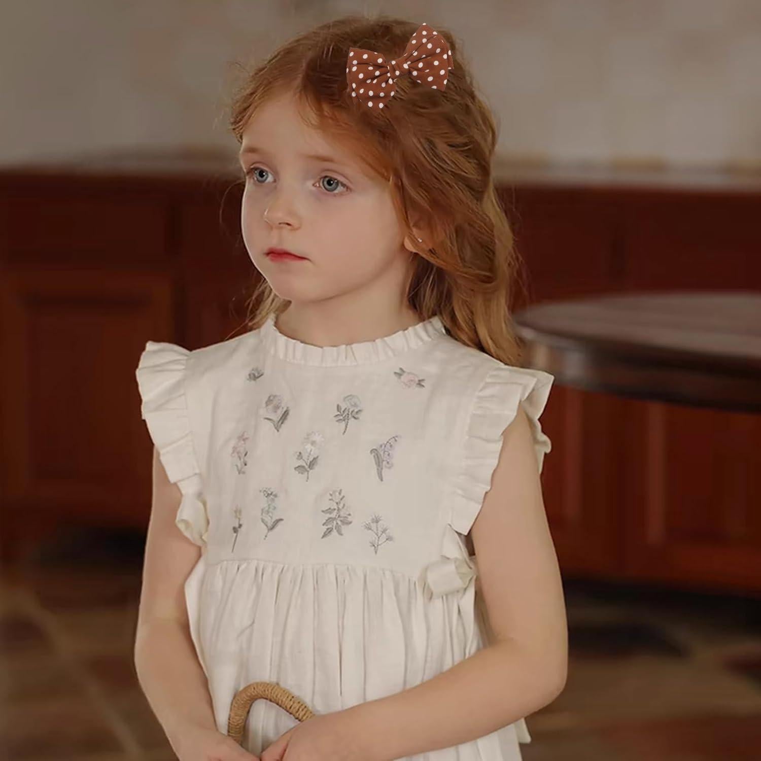 Clip de cabello con lazo de lunares Besaleck - Khaki